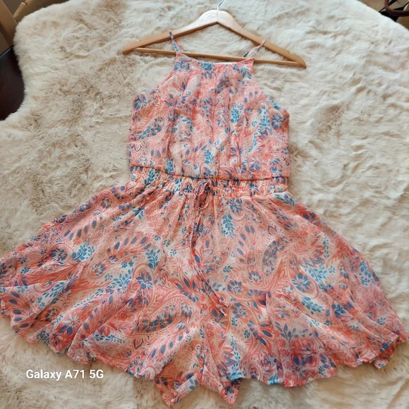 Row A Floral Halter Romper Pink Floral - Picture 16 of 17